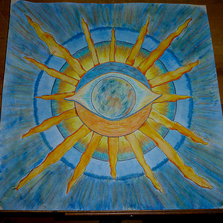 Sky Eye Colored Pencil    16x16 SOLD